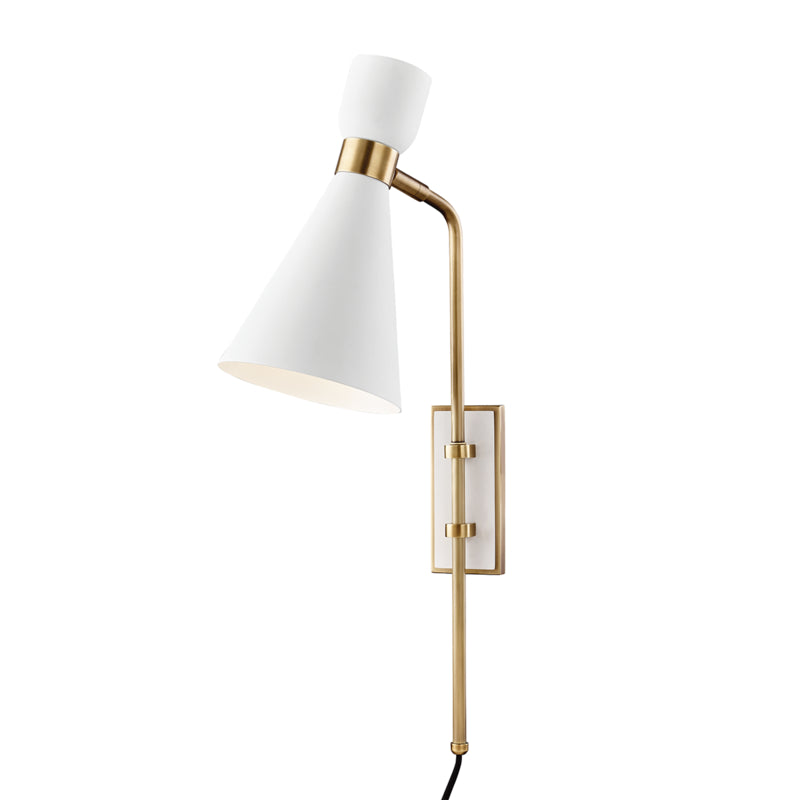 Mitzi - HL295101-AGB/WH - One Light Wall Sconce - Willa - Aged Brass/Soft Off White