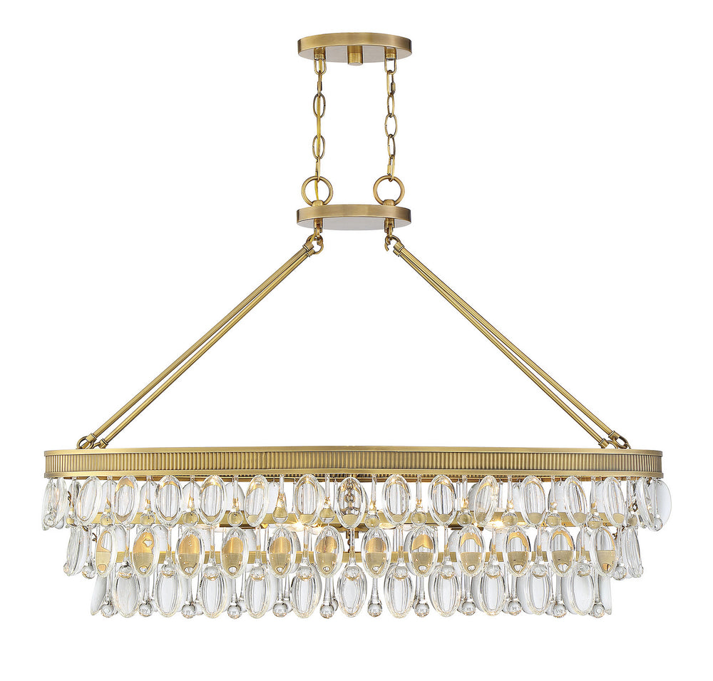 Savoy House - 1-8702-8-322 - Eight Light Linear Chandelier - Windham - Warm Brass