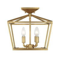 Savoy House - 6-328-4-322 - Four Light Semi-Flush Mount - Townsend - Warm Brass