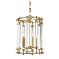 Hudson Valley - 2812-AGB - Four Light Pendant - Haddon - Aged Brass