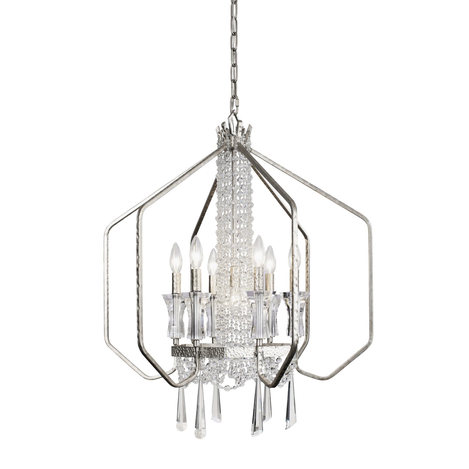 Varaluz - 270P07TR - Seven Light Pendant - Barcelona - Transcend Silver