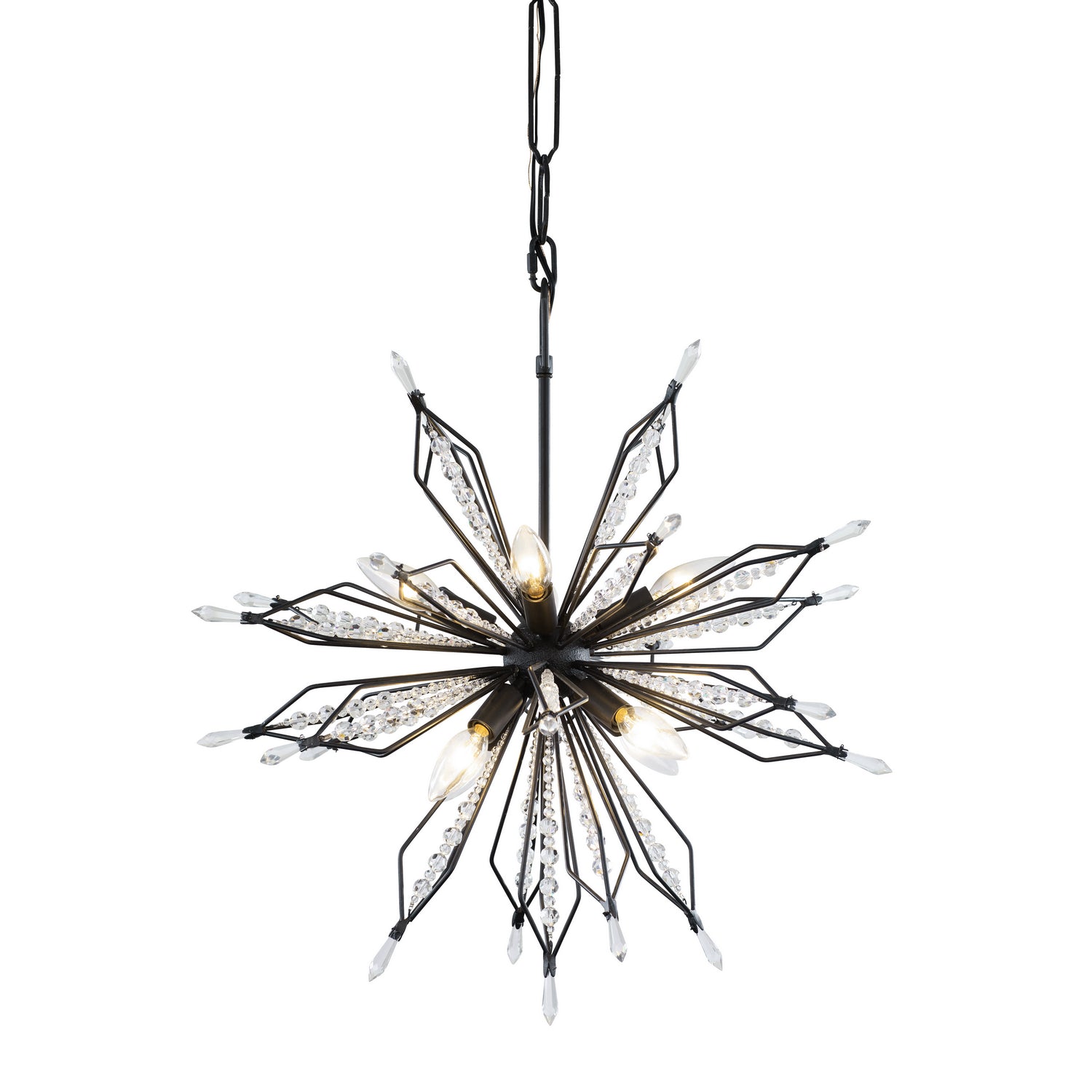 Varaluz - 311P08CB - Eight Light Pendant - Orbital - Carbon