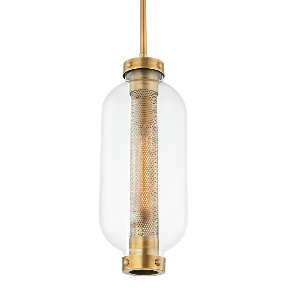 Troy Lighting - F7037-PBR - One Light Hanging Lantern - Atwater - Patina Brass