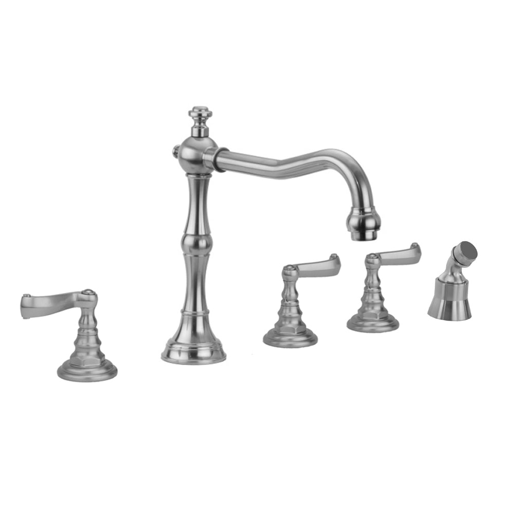 Roaring 20's Roman Tub Set with Ribbon Lever Handles and Angled Handshower in Multiple Finishes