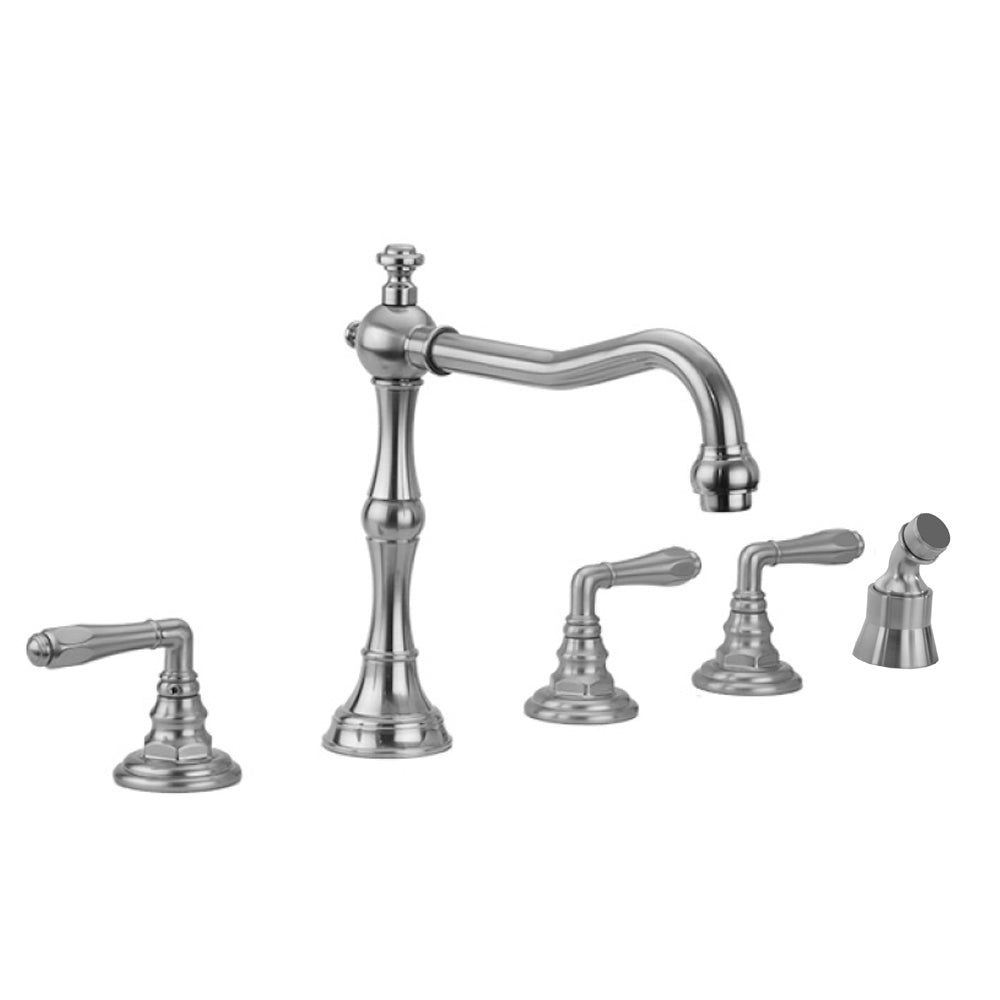 Roaring 20's Roman Tub Set with Smooth Lever Handles and Angled Handshower in Multiple Finishes