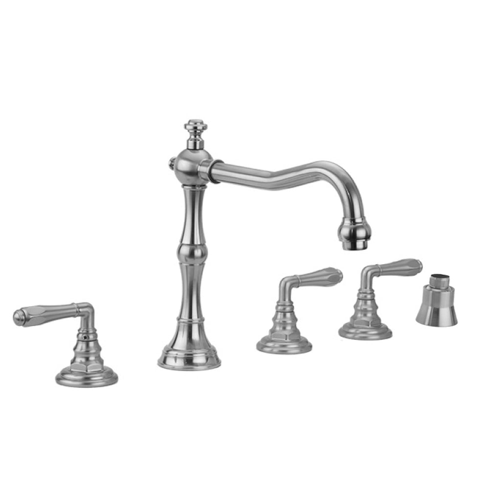 Roaring 20's Roman Tub Set with Smooth Lever Handles and Straight Handshower in Multiple Finishes