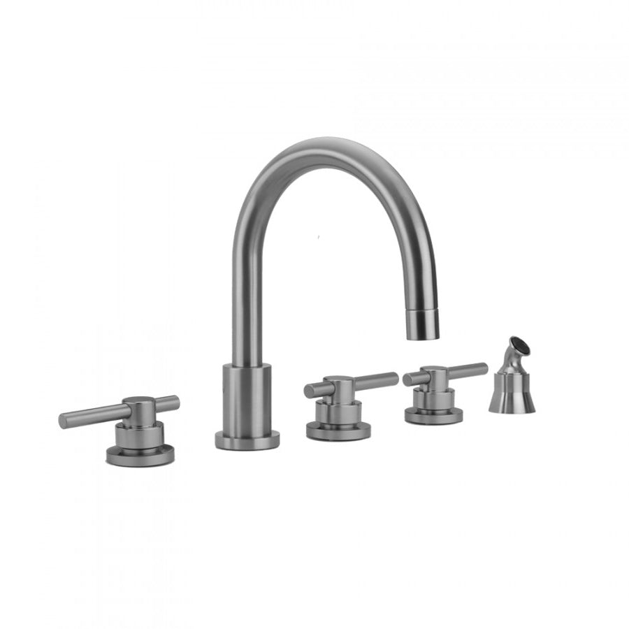 Contempo Roman Tub Set with Peg Lever Handles and Angled Handshower in Multiple Finishes