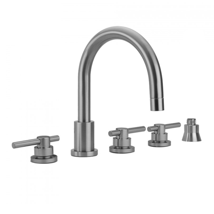 Contempo Roman Tub Set with Peg Lever Handles and Straight Handshower in Multiple Finishes