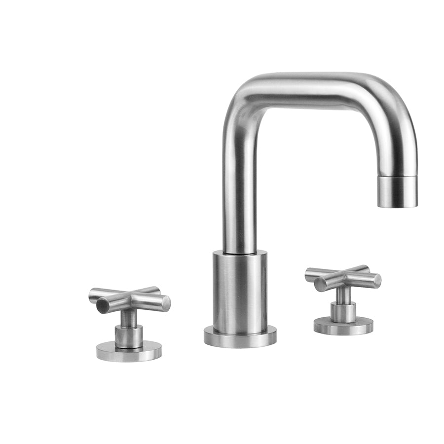 Contempo Downtown Roman Tub Set with Hub Base Cross Handles in Multiple Finishes