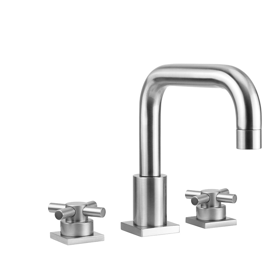 Contempo Downtown Roman Tub Set with Low Contempo Cross Handles and Square Escutcheons in Multiple Finishes - Maison&Co.