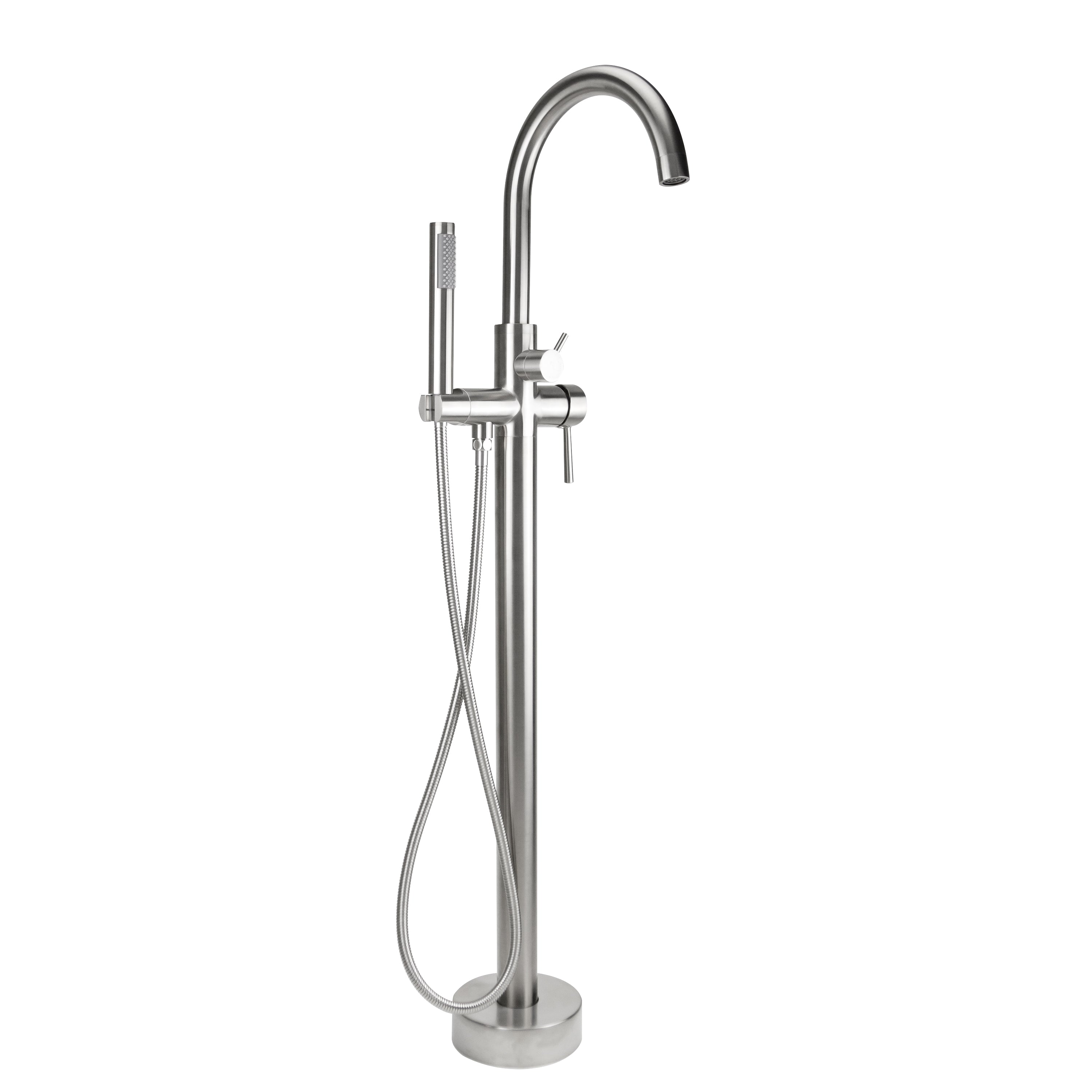 Uptown Contempo Freestanding Tub Filler with Handshower & Handshower Hose in Multiple Finishes