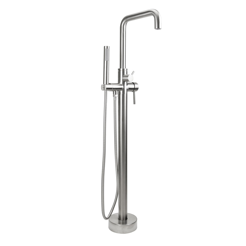 Downtown Contempo Freestanding Tub Filler with Handshower & Handshower Hose in Multiple Finishes