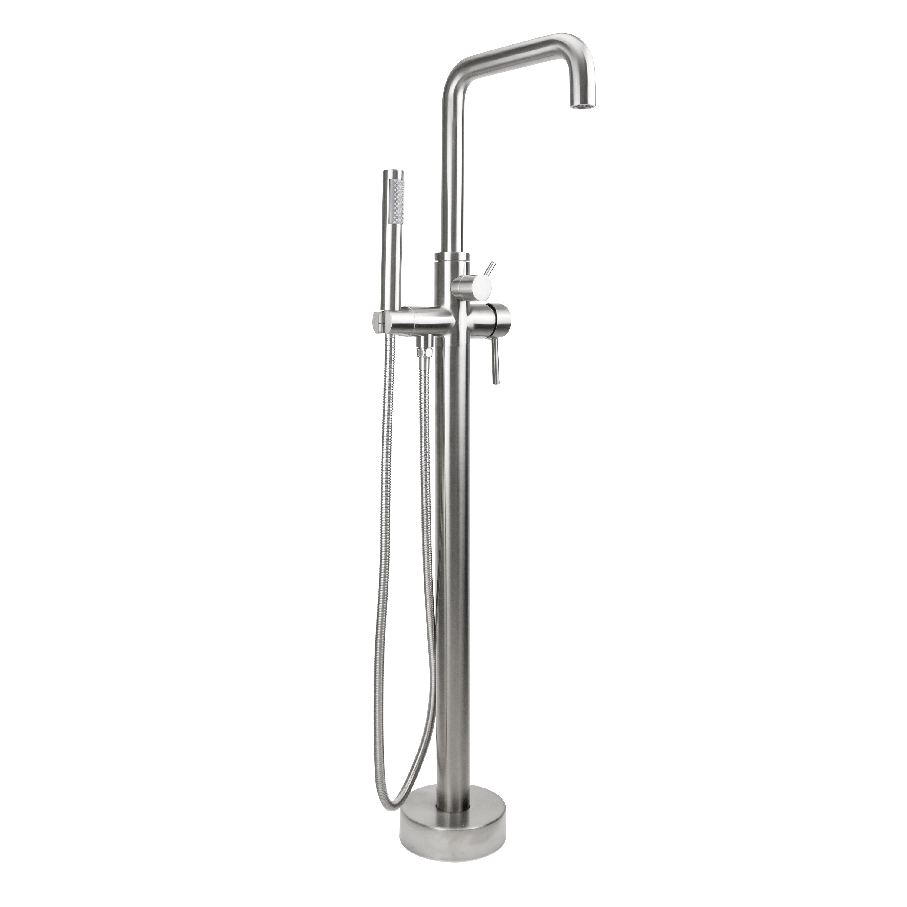 Downtown Contempo Freestanding Tub Filler with Handshower & Handshower Hose in Multiple Finishes