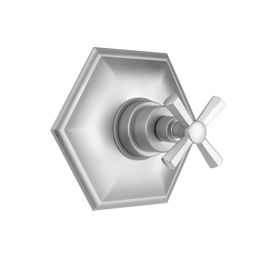 Hex Plate With Hex Cross Handle Trim For Pressure Balance Cycling Valve (J-CSV) in Multiple Finishes