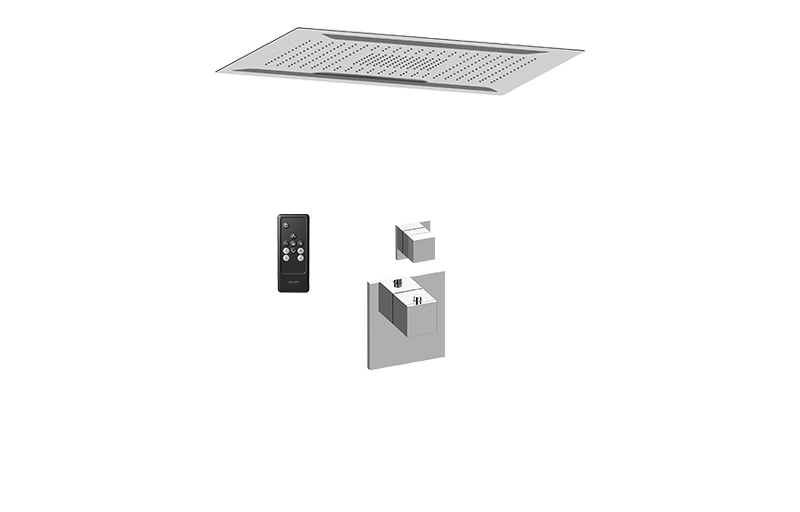 Aqua-Sense Ceiling-Mount Shower System w/Diverter Valve in Multiple Finishes