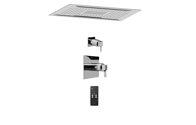 Aqua-Sense Ceiling-Mount Shower System w/Diverter Valve in Multiple Finishes