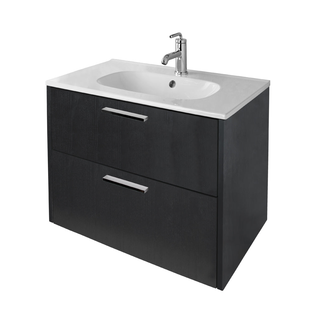 Wall-mount under-counter vanity with two drawers with notch in back for plumbing, sinks 8074/8074S sold separately. W: 32", D: 17 5/8", H: 20" - Maison&Co.