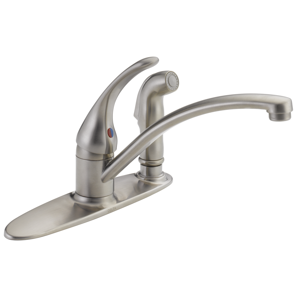 Delta Foundations®: Single Handle Kitchen Faucet with Integral Spray