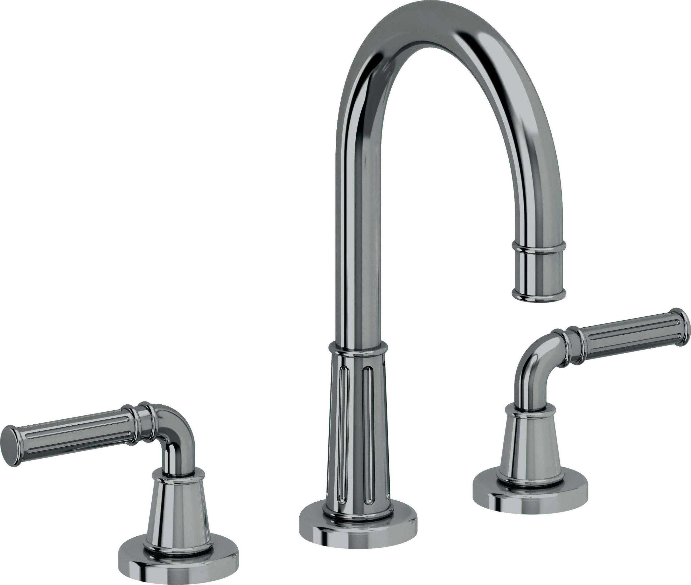 California Faucets - C102ZBF-BLKN - 8" Widespread Lavatory Faucet with Completely Finished ZeroDrain - Black Nickel (PVD) - Trousdale