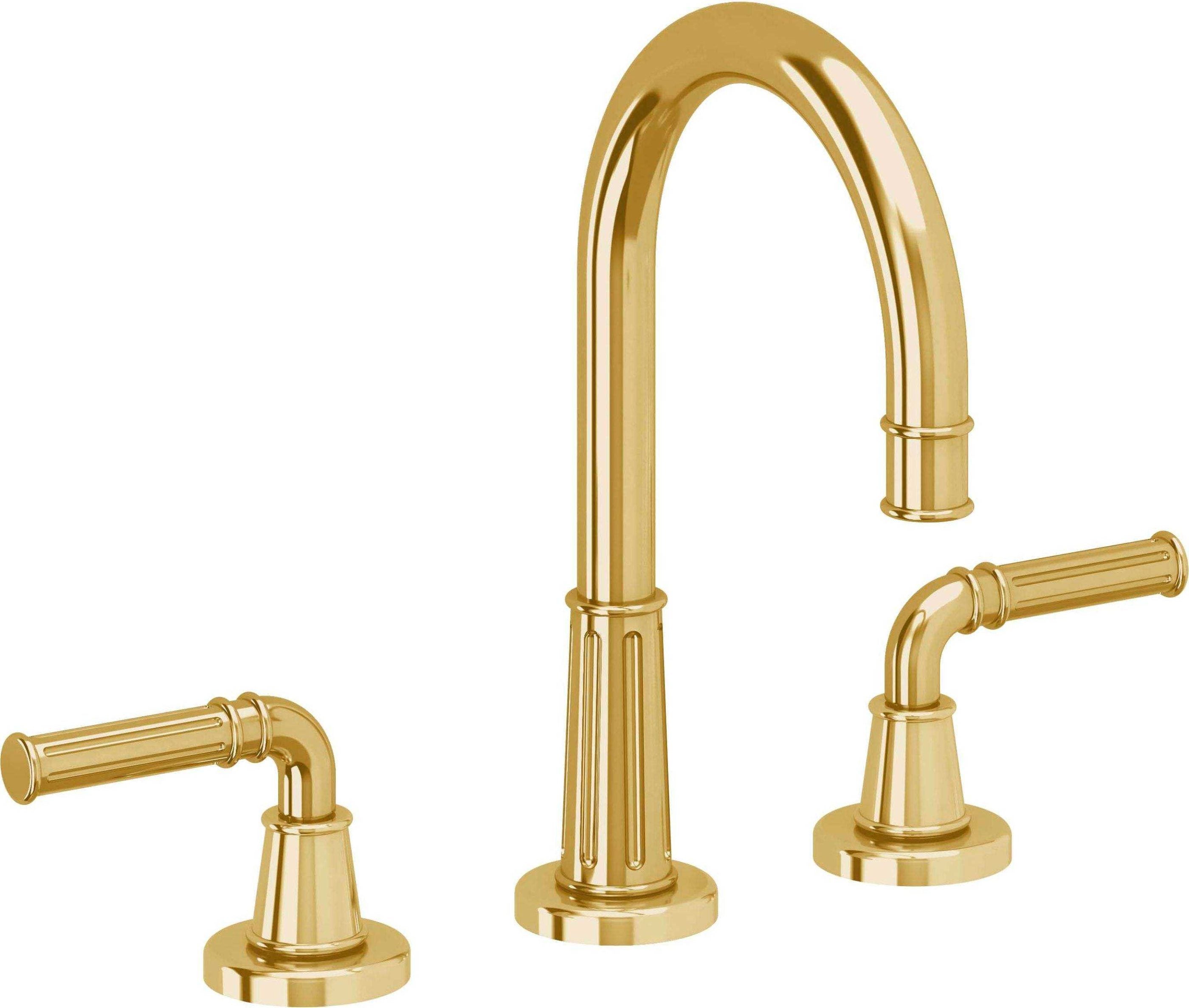 California Faucets - C102-LPG - 8" Widespread Lavatory Faucet - Lifetime Polished Gold (PVD) - Trousdale