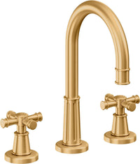 California Faucets - C102X-LSG - 8" Widespread Lavatory Faucet - Lifetime Satin Gold (PVD) - Trousdale