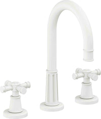 California Faucets - C102XZBF-MWHT - 8" Widespread Lavatory Faucet with Completely Finished ZeroDrain - Matte White - Trousdale