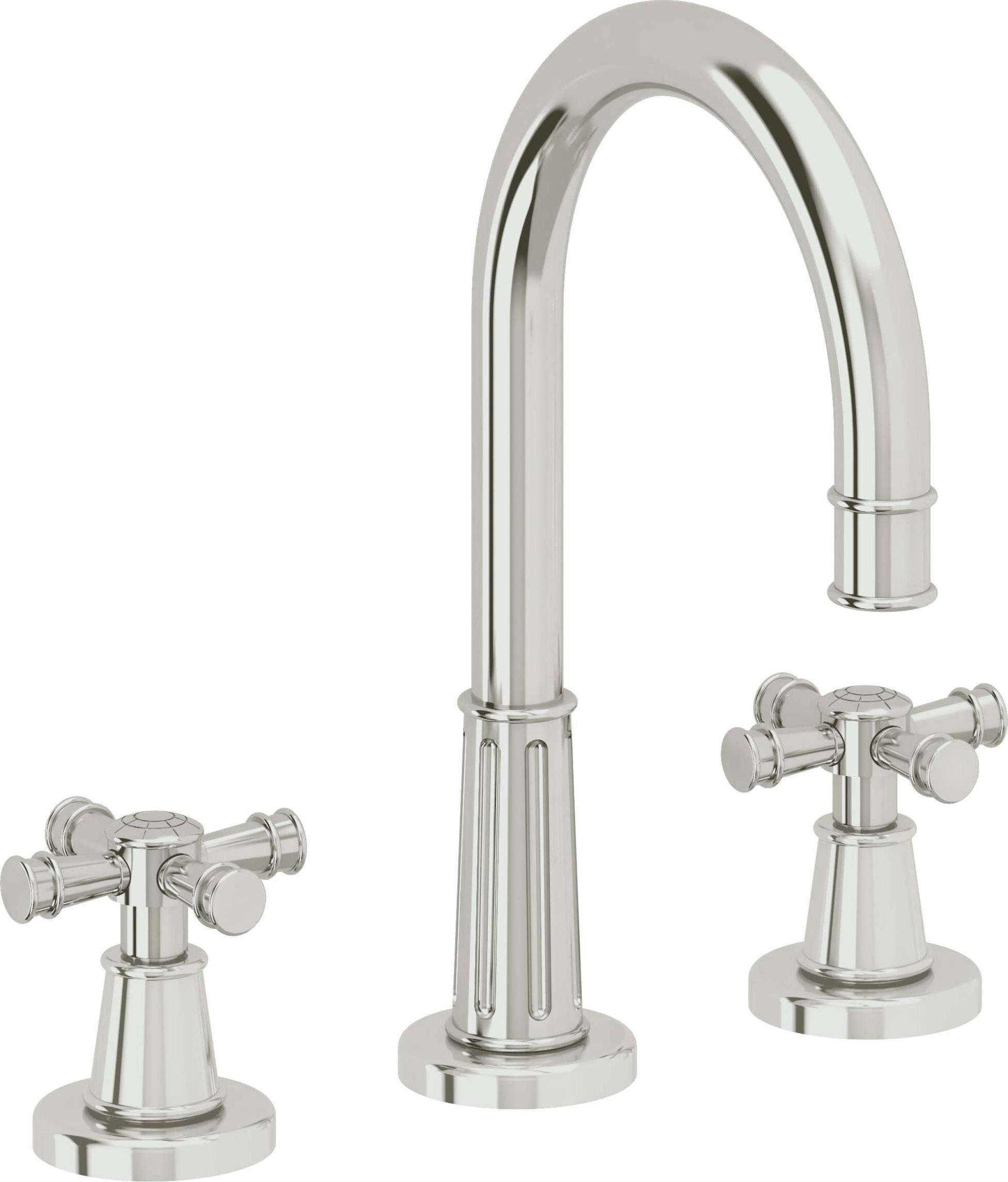 California Faucets - C102XZBF-PC - 8" Widespread Lavatory Faucet with Completely Finished ZeroDrain - Polished Chrome - Trousdale