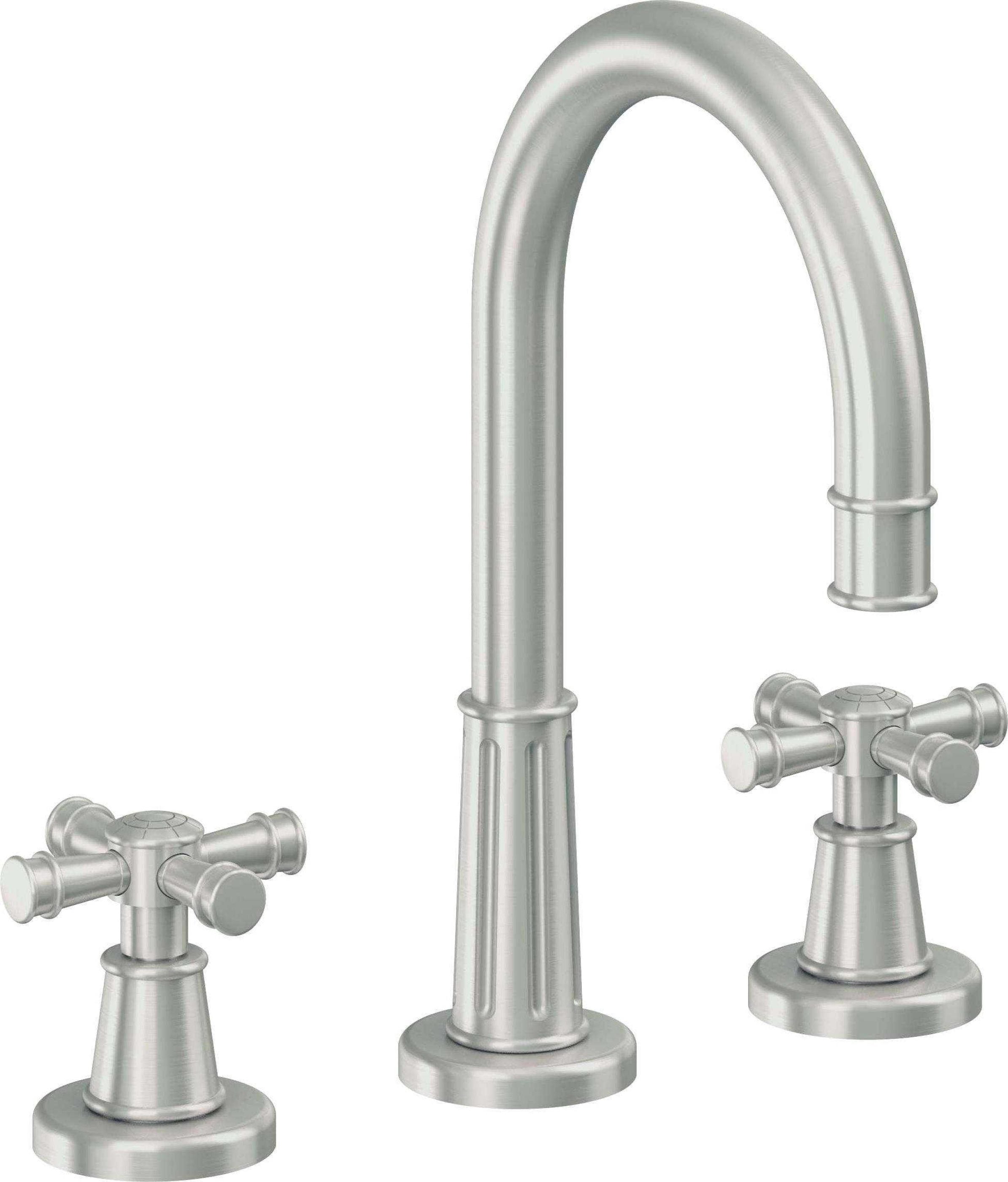 California Faucets - C102X-SC - 8" Widespread Lavatory Faucet - Satin Chrome (PVD) - Trousdale