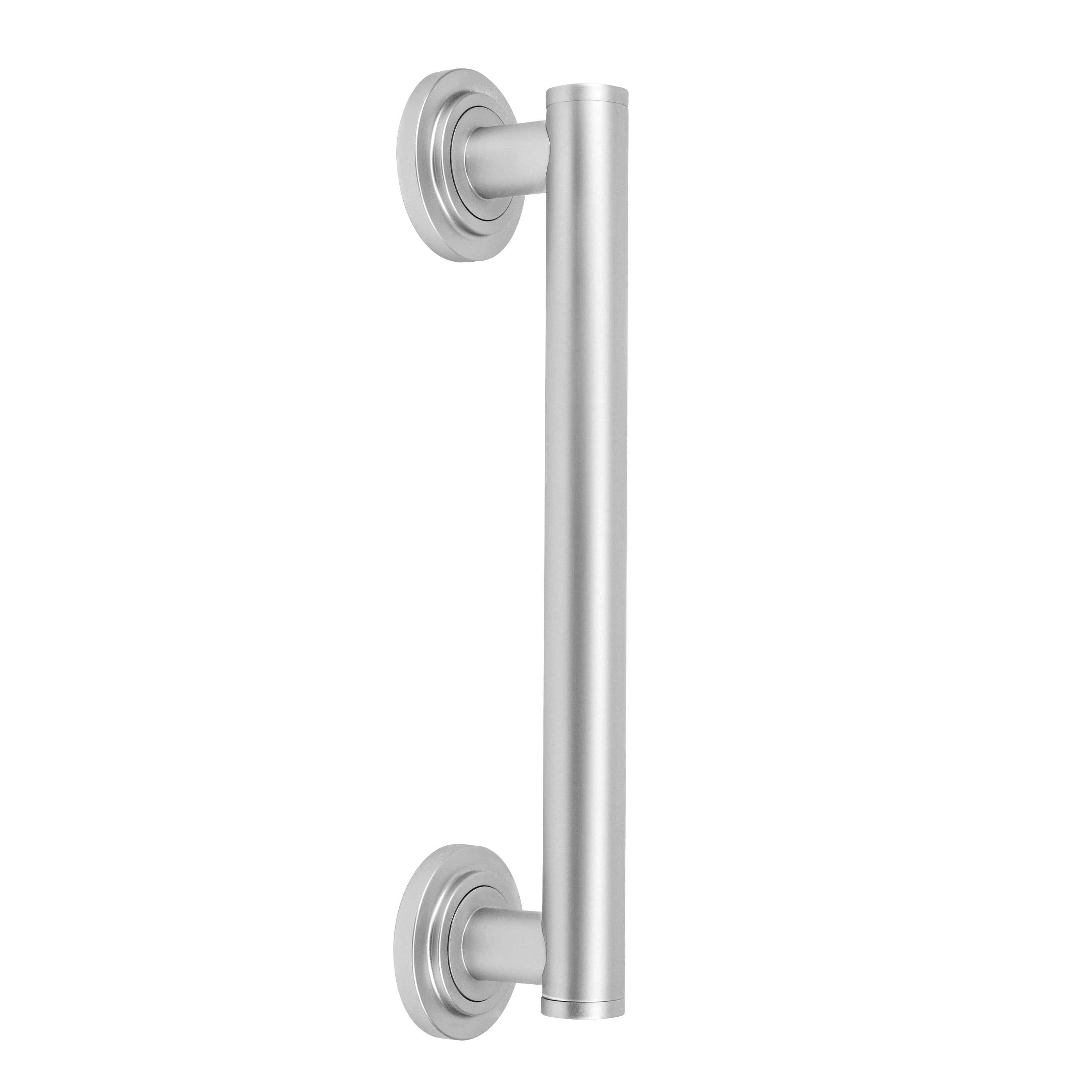 12" Grand Grab Bar with Contemporary Round Flange in Multiple Finishes