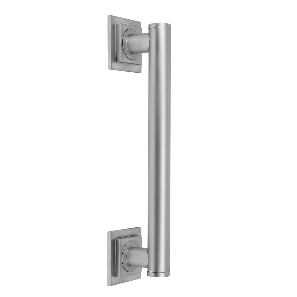 12" Grand Grab Bar with Contemporary Square/Diamond Round Flange in Multiple Finishes