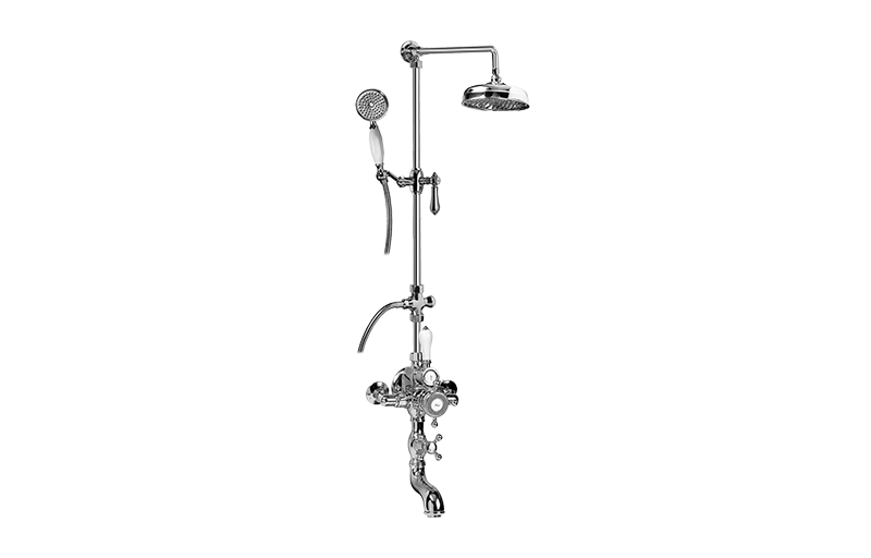 Adley Exposed Thermostatic Tub and Shower System w/Handshower (Rough & Trim) in Multiple Finishes