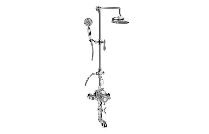 Adley Exposed Thermostatic Tub and Shower System - w/Metal Handshower Handle in Multiple Finishes