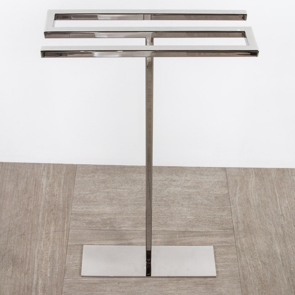 Floor-mount triple towel stand made of stainless steel, fixing floor kit included. W: 18” D: 6”H: 38” - Maison&Co.