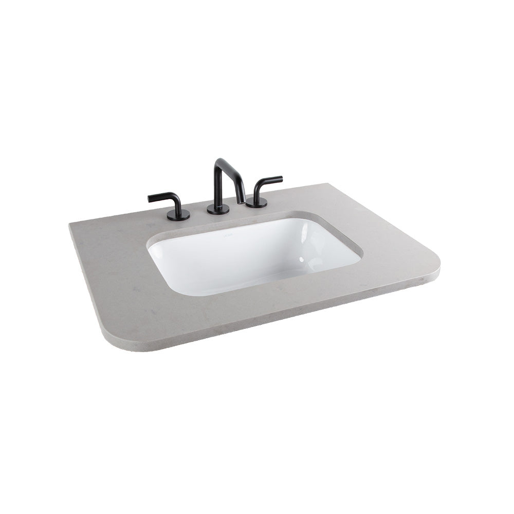 Countertop for vanity FLT-W-24 with a cut-out for sink H270. Solid Surface Matte White. W:24" X D:22"