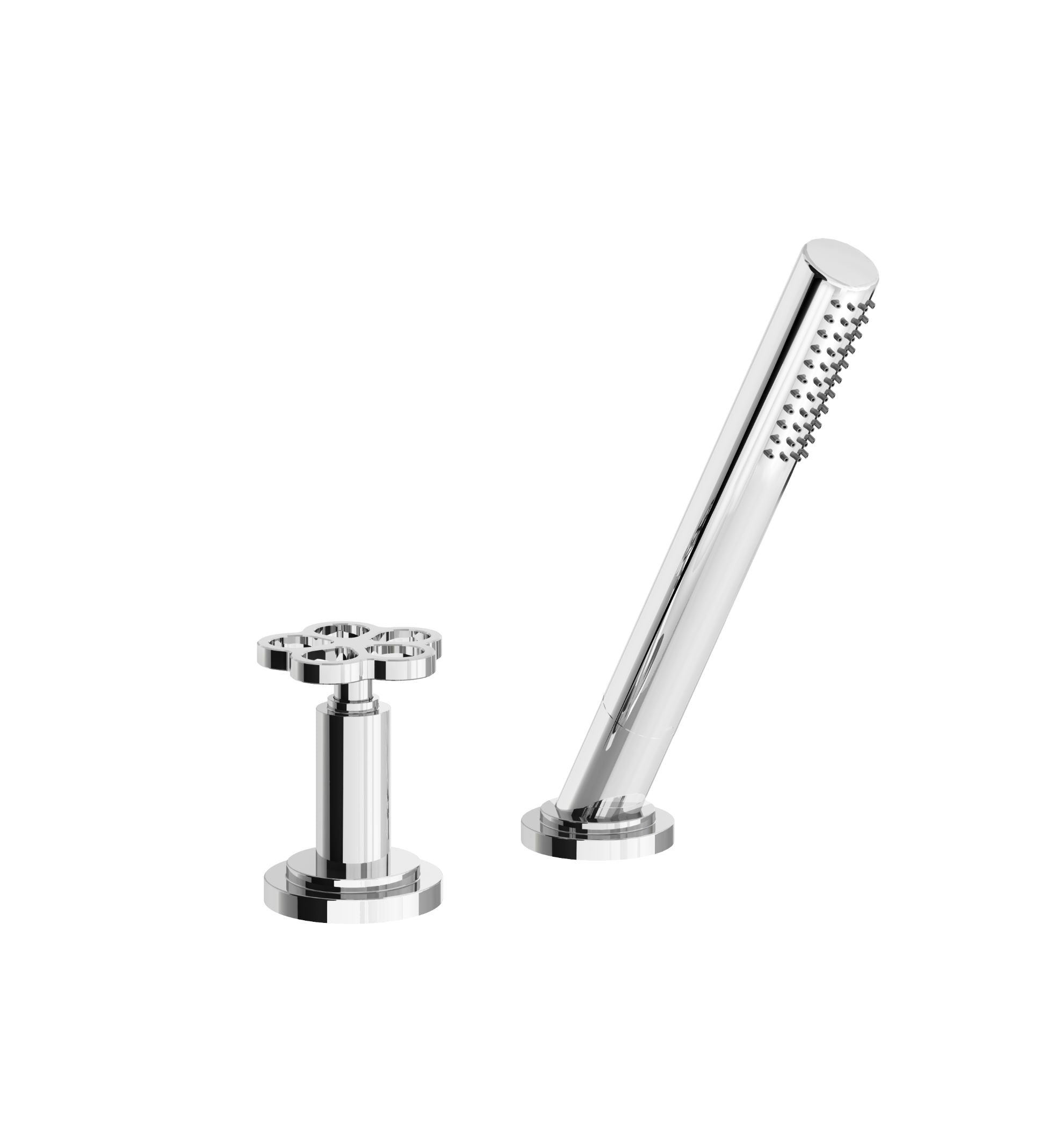 Franz Viegener - FV133/J10-PC - Deck Mounted Roman Diverter Valve And Handshower Assembly - Polished Chrome