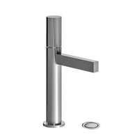 Franz Viegener - FV18101/J2P-PC - Vessel Height, Single Handle Luxury Lavatory Set, Plain Cylinder Handle, With Push-Down Pop-Up Drain Assembly (No Lift Rod) - Polished Chrome