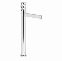 Franz Viegener - FV18102/J2D-PC - Tall Vessel Height, Single Handle Luxury Lavatory Set, Diamond Cylinder Handle, With Push-Down Pop-Up Drain Assembly (No Lift Rod) - Polished Chrome