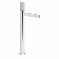 Franz Viegener - FV18102/J2K-PC - Tall Vessel Height, Single Handle Luxury Lavatory Set, Knurling Cylinder Handle, With Push-Down Pop-Up Drain Assembly (No Lift Rod) - Polished Chrome