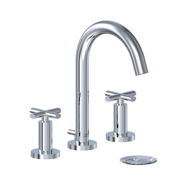 Franz Viegener - FV201/59-PC - Widespread Lavatory Faucet With Pop-Up Drain Assembly - Polished Chrome