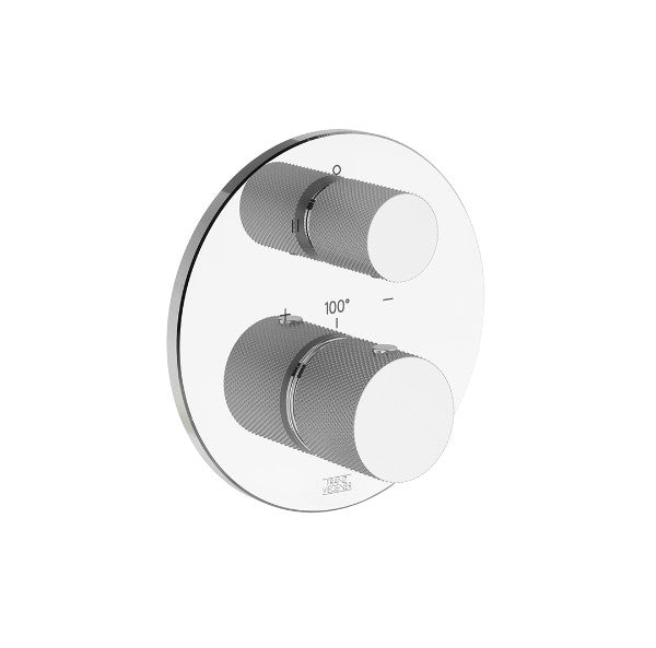 Franz Viegener - FV227K0-PC - Thermostatic Wall Valve, Knurling Cylinder Handle Trim Only - Polished Chrome