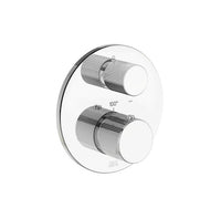 Franz Viegener - FV227V0-PC - Thermostatic Wall Valve, Vertical Lines Cylinder Handle Trim Only - Polished Chrome