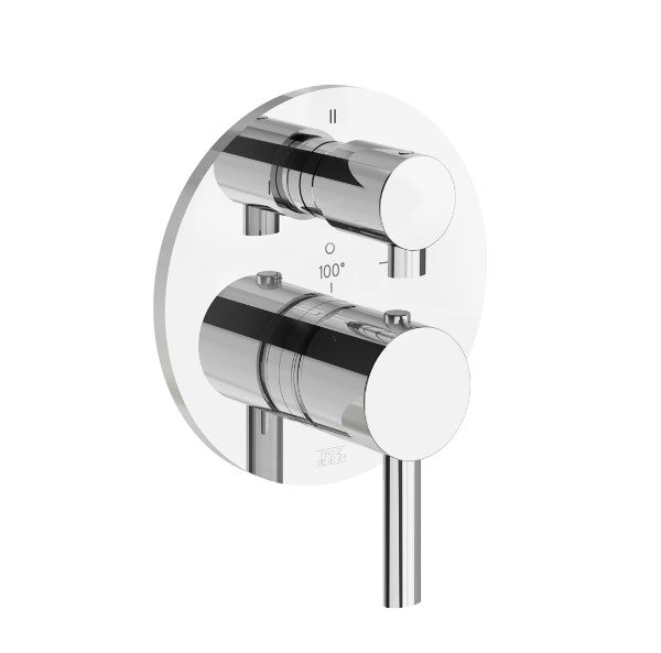 Franz Viegener - FV247/590-PC - Thermostatic Wall Valve With Three Outlets - Trim Only - Polished Chrome