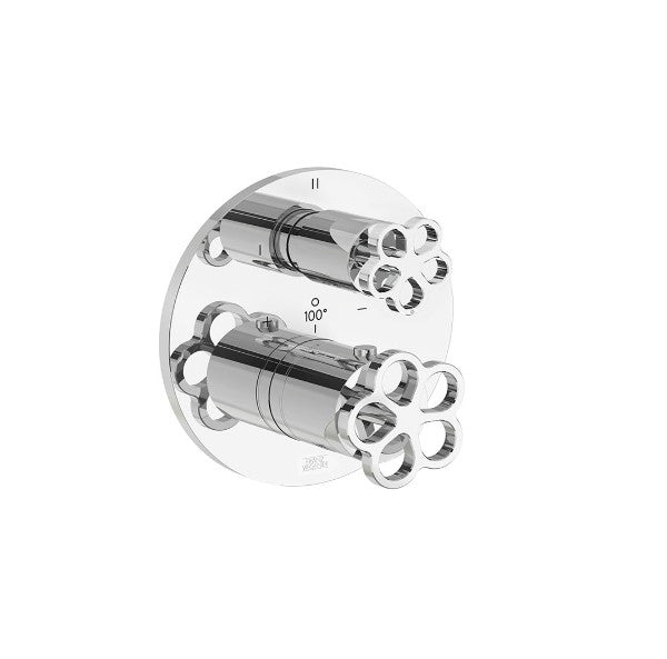 Franz Viegener - FV247/J10-PC - Thermostatic Wall Valve With Three Outlets - Trim Only - Polished Chrome