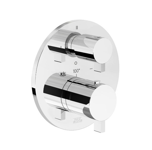 Franz Viegener - FV247/K10-PC - Thermostatic Wall Valve With Three Outlets - Trim Only - Polished Chrome