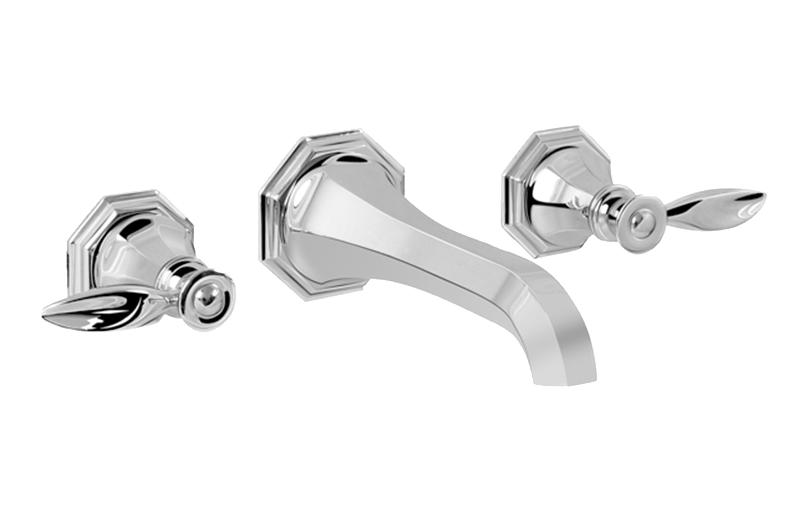 Topaz Wall-Mounted Lavatory Faucet in Multiple Finishes Length:18" Width:12" Height:4"
