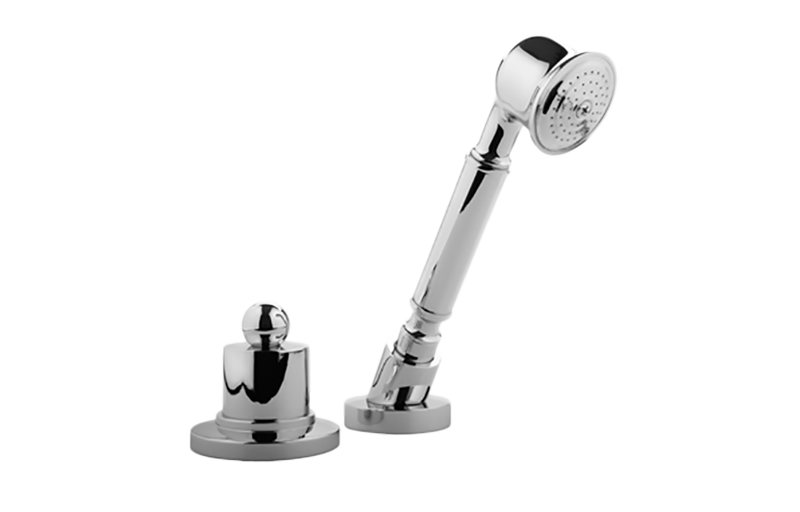 Graff - Bali Deck-Mounted Handshower & Diverter Set Length:18" Width:12" Height:4" - Architectural White - G-2155-WT-T