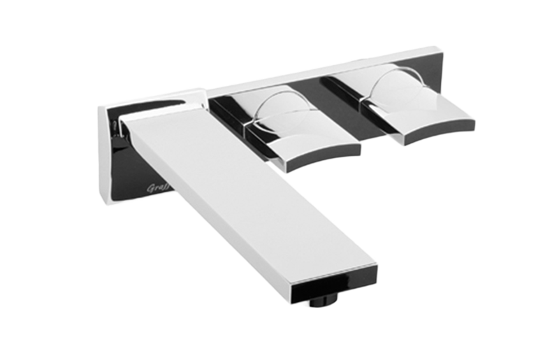 Graff - Targa Wall-Mounted Lavatory Faucet Length:18" Width:12" Height:4" - Warm Bronze PVD - G-3630-C14W-WB