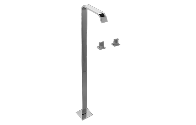 Targa Floor-Mounted Tub Filler w/Wall-Mounted Handles in Multiple Finishes