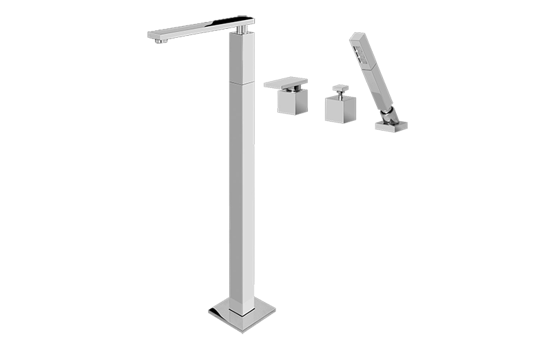 Graff - Solar Floor-Mounted Tub Filler w/Deck Mounted Handshower & Diverter - Warm Bronze PVD - G-3753-LM31-WB