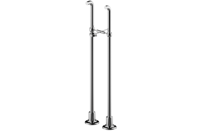 Graff - Adley Floor-Mounted Pillar Unions Length:36" Width:8" Height:4" - Architectural White - G-3894-WT